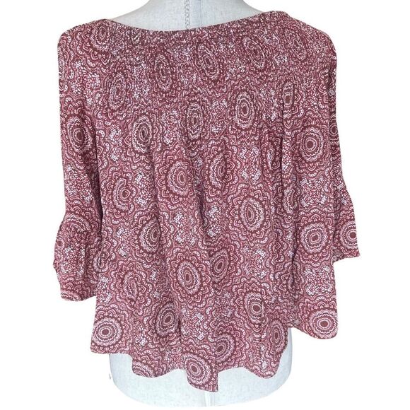 altar'd State Off The Shoulder Flowy Short Sleeve Dusty Rose Top Size Small - Picture 2 of 8